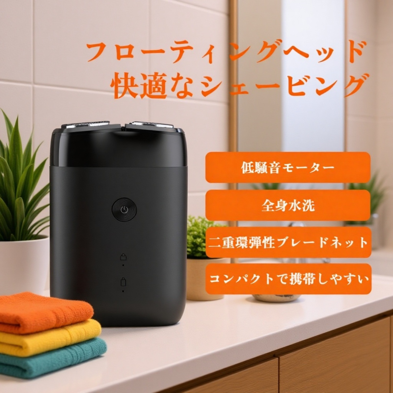 電動シェーバー回転式ダブルヘッド