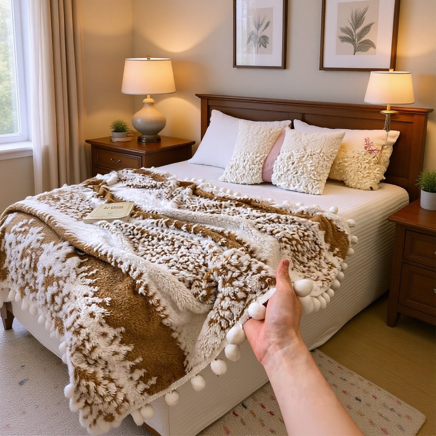 Manta de sofá autocalentable con absorción de humedad, cálida y cómoda