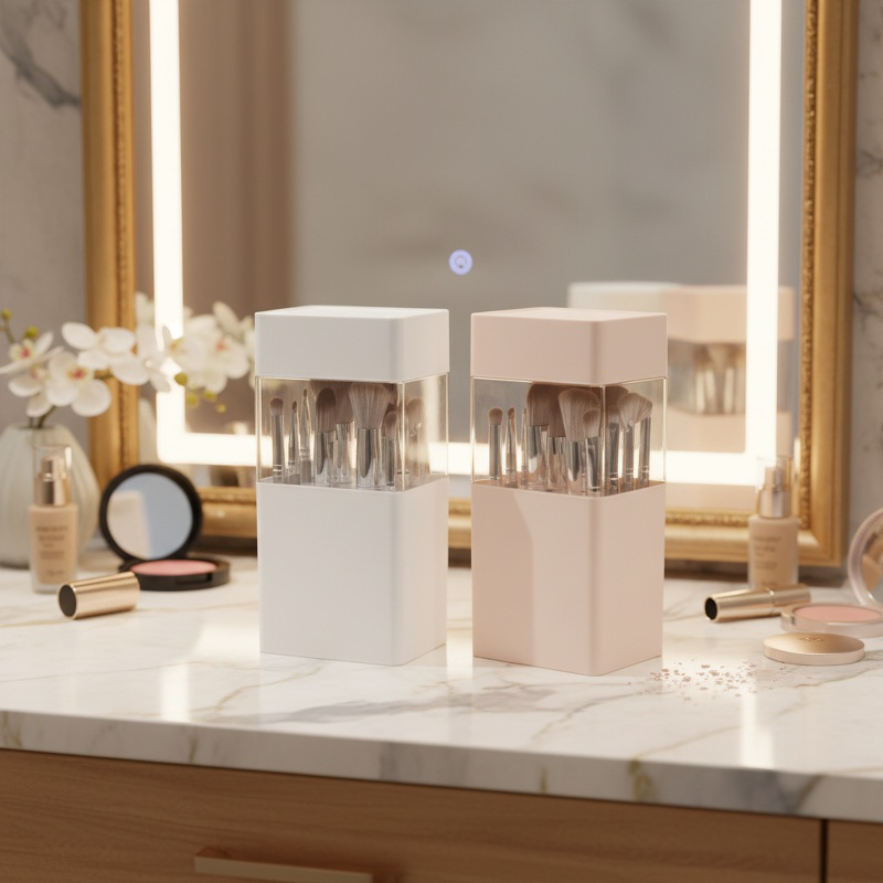 Makeup brush storage box transparent dust-proof loose powder brush eyeshadow brush eyebrow pencil ey