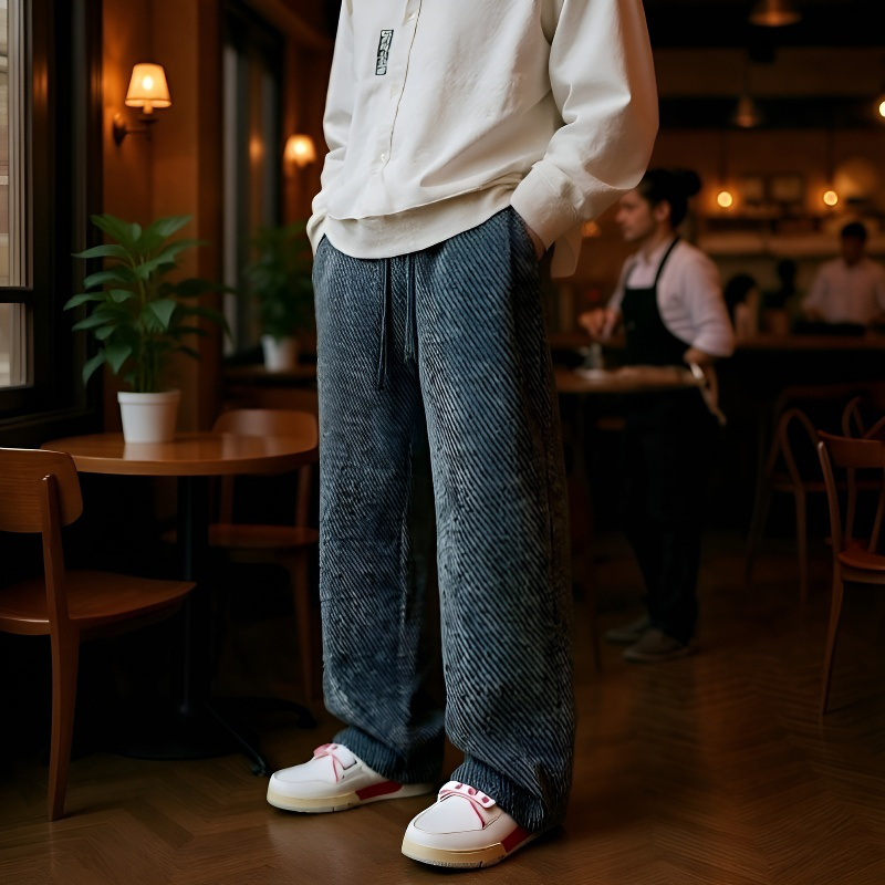 Pantalon homme confortable à jambes larges pour l'automne et l'hiver