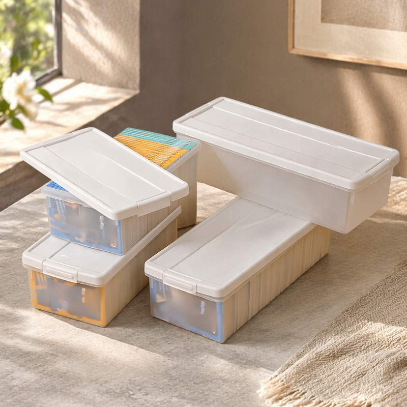 Caja de almacenamiento multifuncional con tapa para snacks