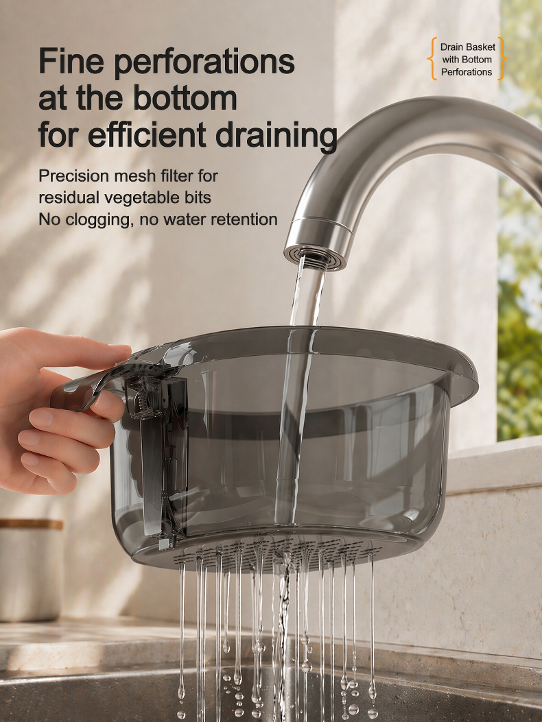Drain basket with ventilation holes for fast drying