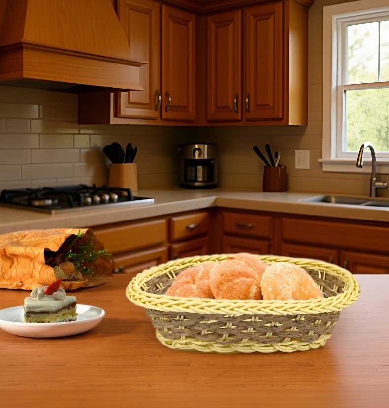 Eco-friendly woven storage basket in modern decor
