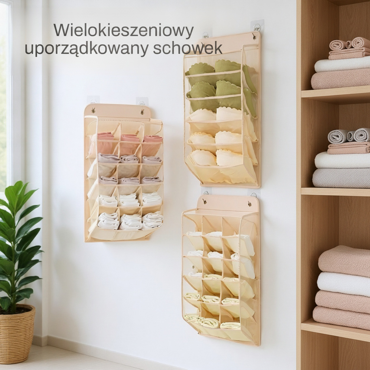 Ścienna wisząca torba do przechowywania majtek i skarpetek