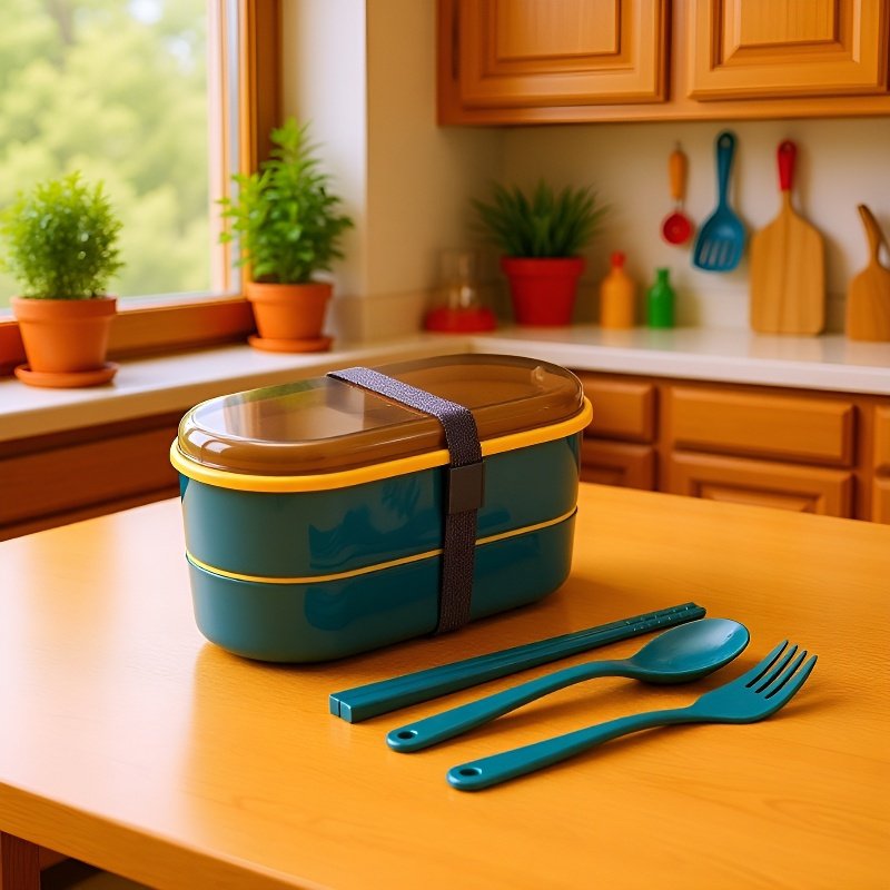 Eco-friendly reusable lunch box for school meals