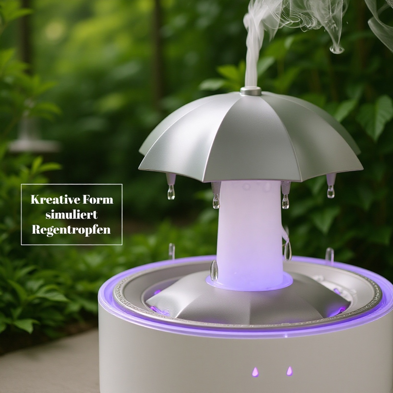 Aromamaschine mit dekorativen Regentropfen und Licht