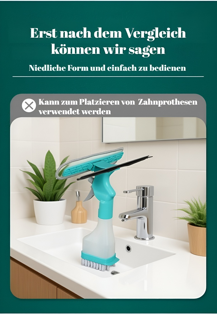Glasreiniger mit Abziehleiste für Bad und Küche