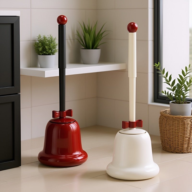 長い柄の家庭用トイレブラシ