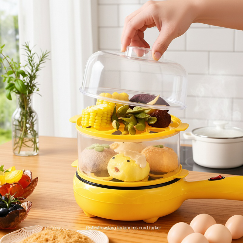 Multifunction Mini Electric Pot, Non-Stick Egg Cooker