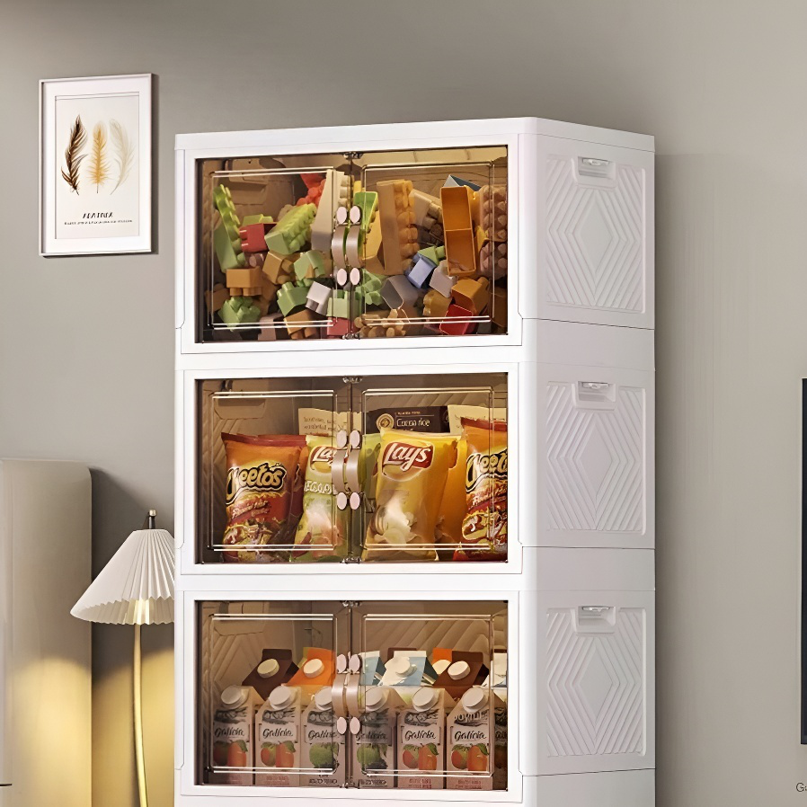  折りたたみ式多層収納キャビネット スナック収納ボックス 家庭用