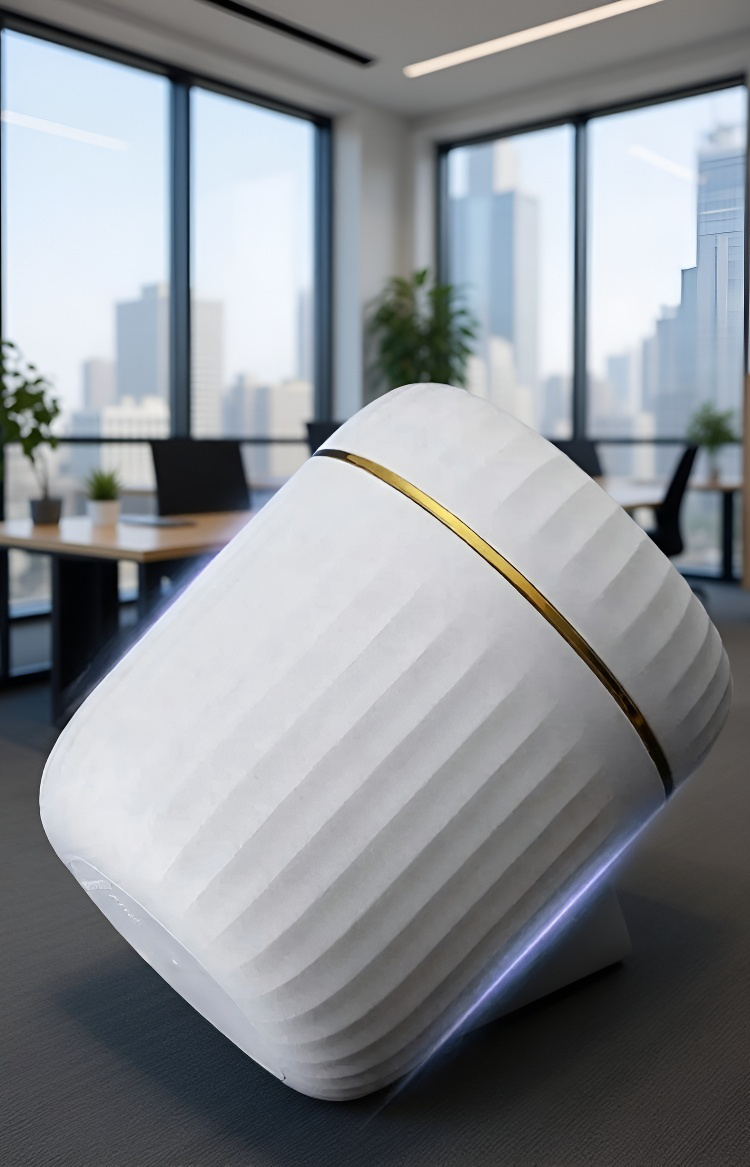 Small tabletop trash bin with press lid