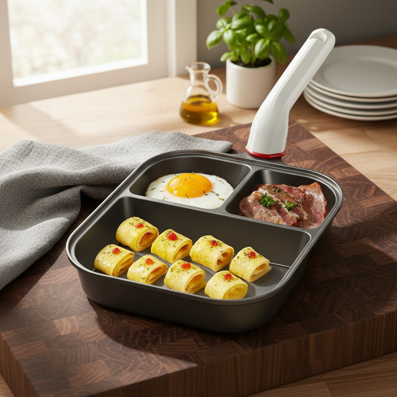 Vielseitige Bratpfanne für Eier und Hamburger