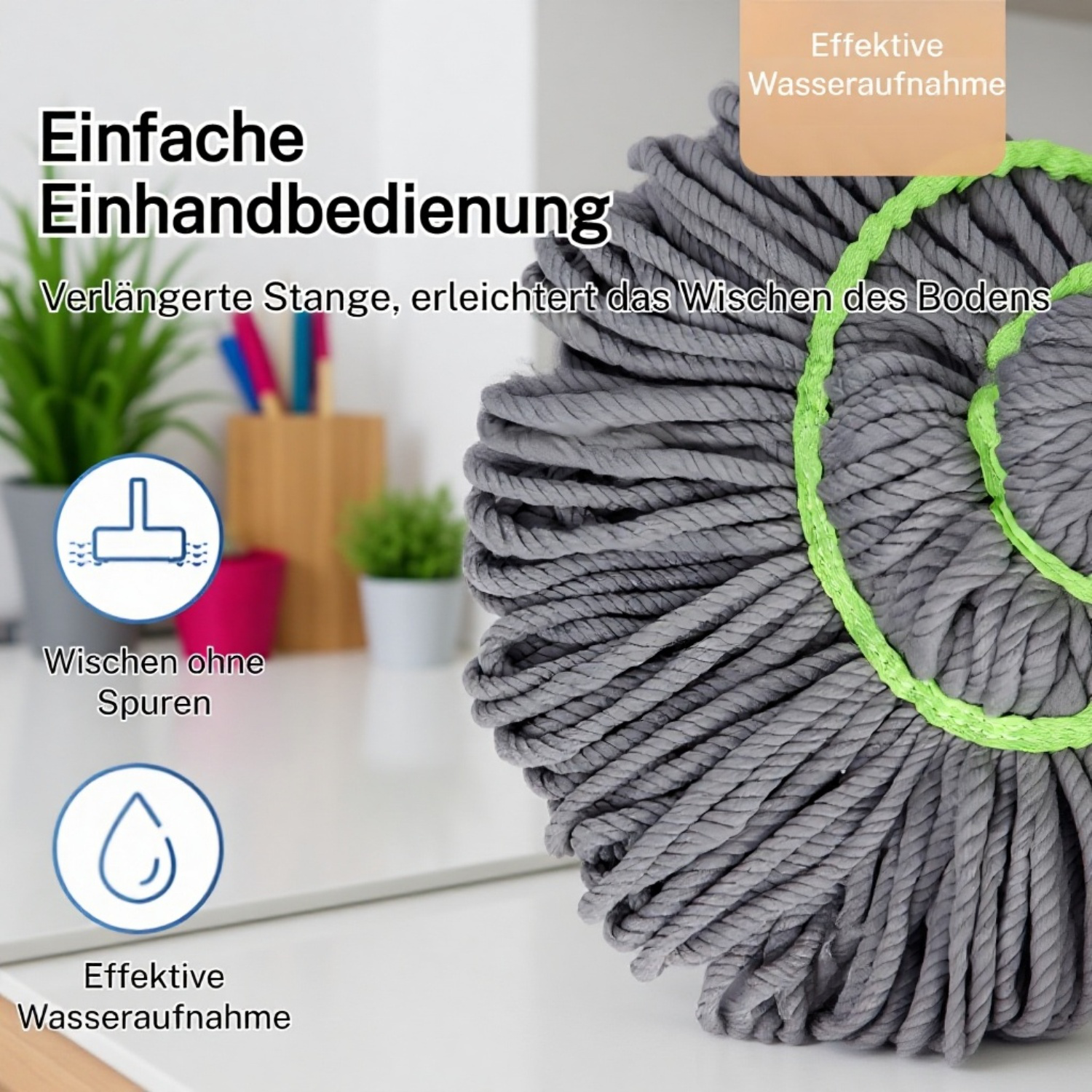 Mikrofaser-Selbstwringender Drehmopp
