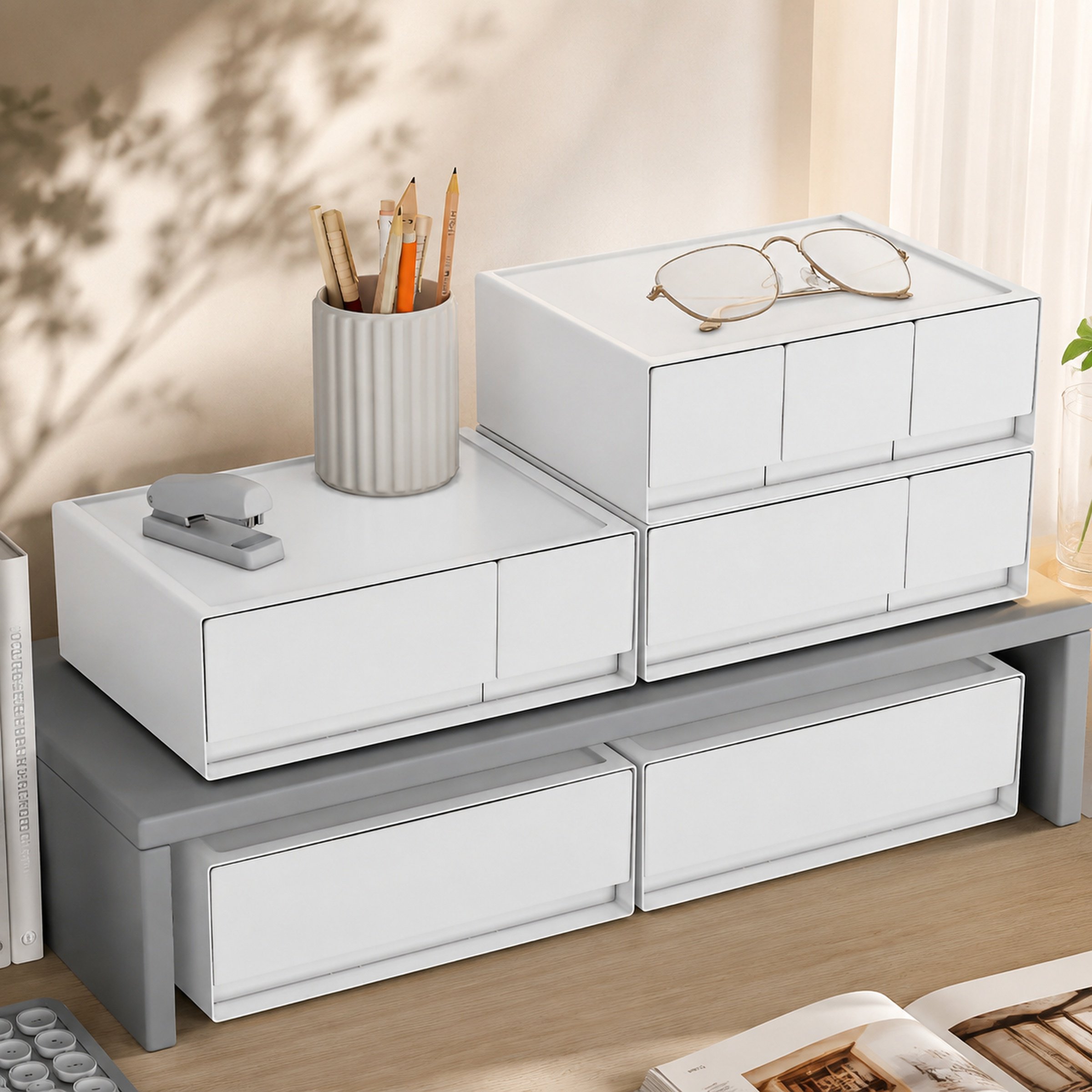 Kunststoff Desktop Aufbewahrungsbox, Kosmetikschublade, frei kombinierbar