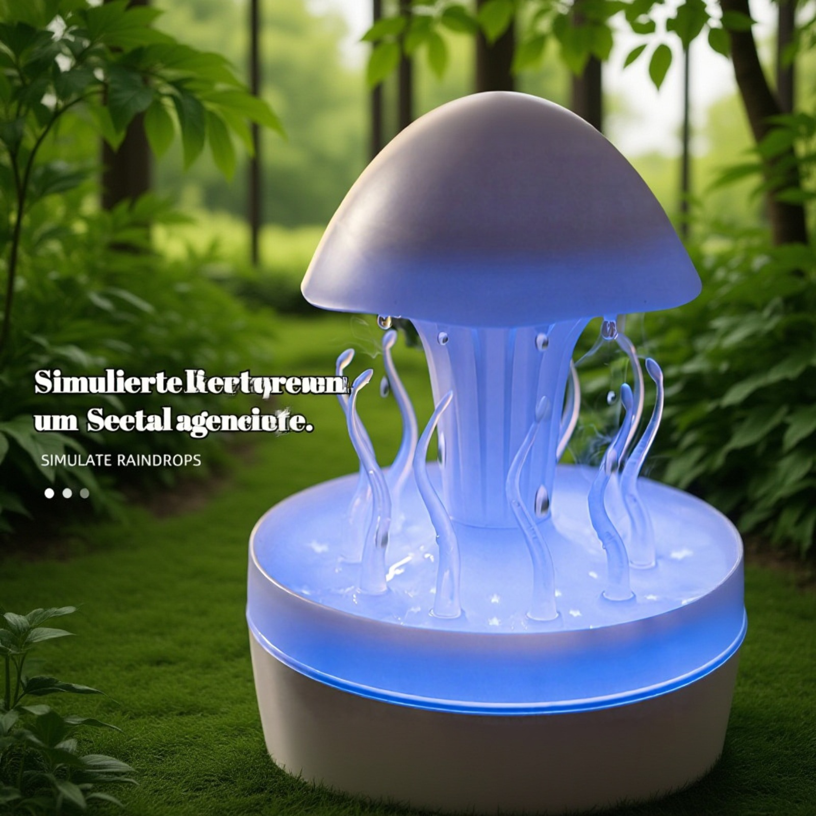 Drehbare Quallen-Aromatherapie-Maschine mit Regen-Tropfen-Design und buntem Nachtlicht für Zuhause
