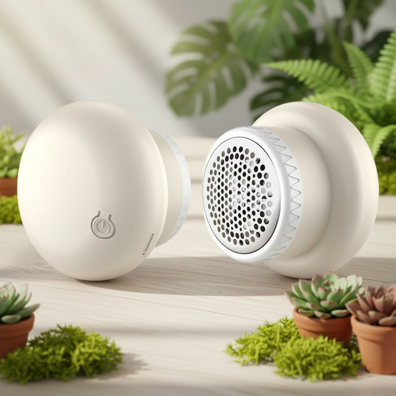 Rasoir rechargeable anti-bouloche pour vêtements en utilisation