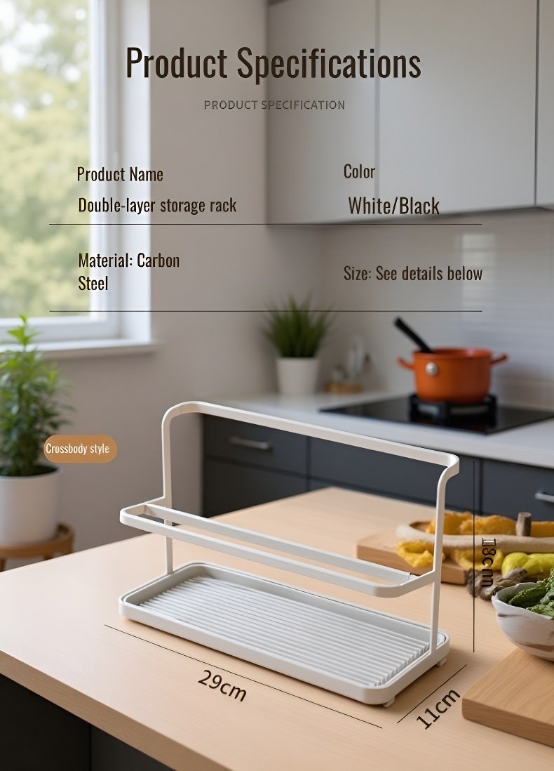 Modern kitchen mug organizer double-layer design