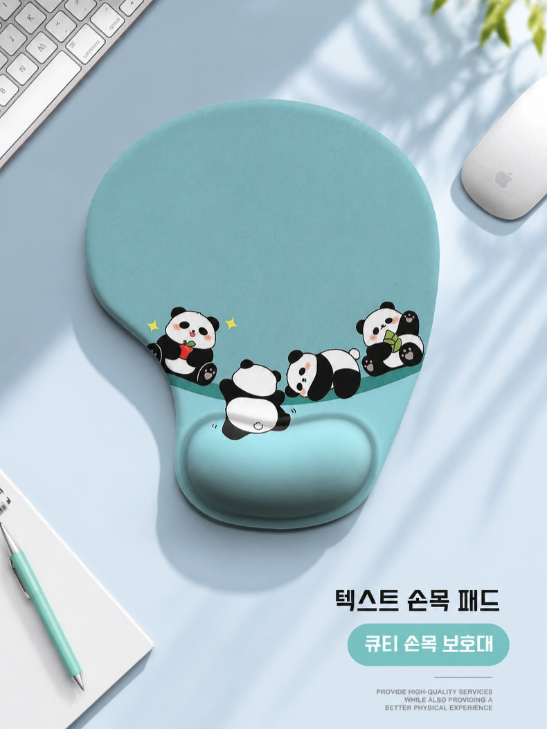 귀여운 손목 보호 실리콘 마우스 패드 정면 사진