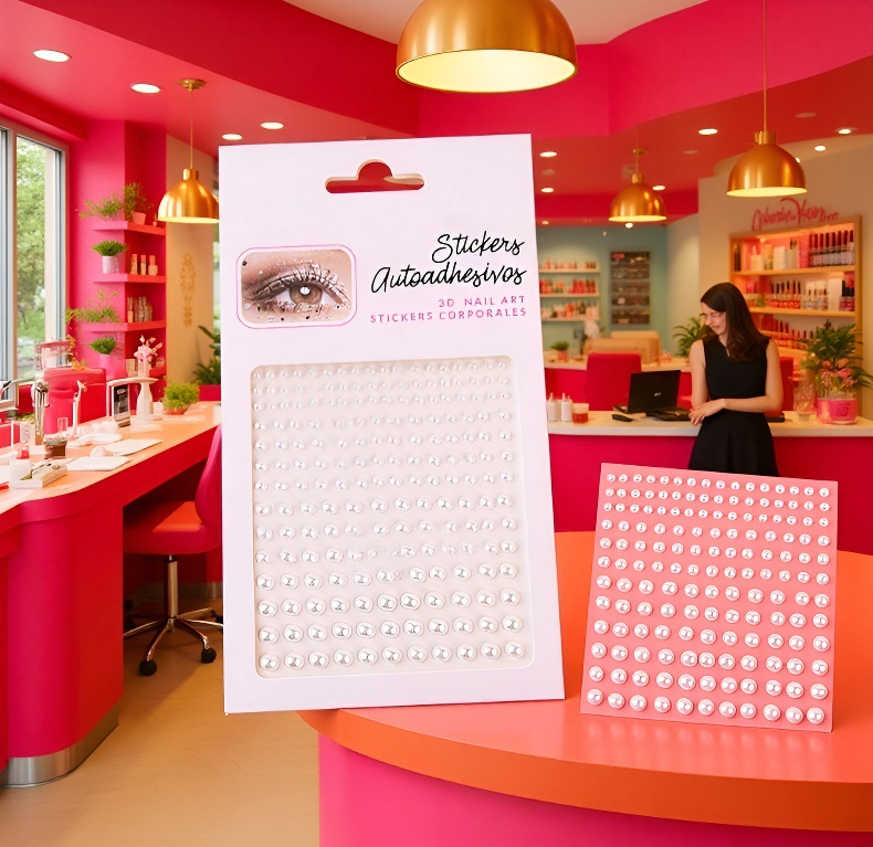 ネイルアクセサリーとしてのステッカー利用例