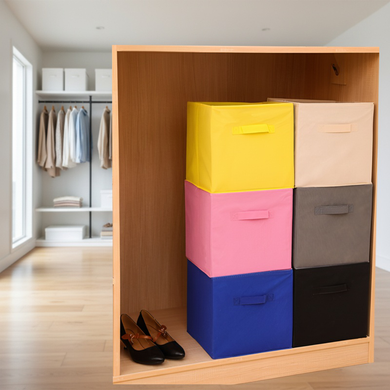 Boîte de rangement en tissu pour chambre à coucher, armoire, pliable