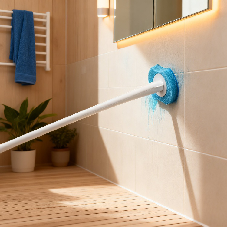 家庭用浴室壁掛け式掃除ブラシ。隅々まで汚れを落とすのに最適。