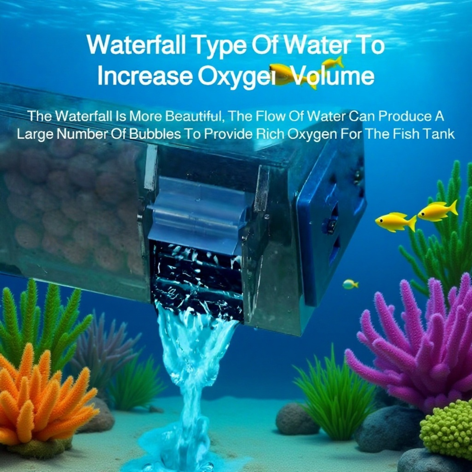 Efficient water circulation with 3-in-1 aquarium filter