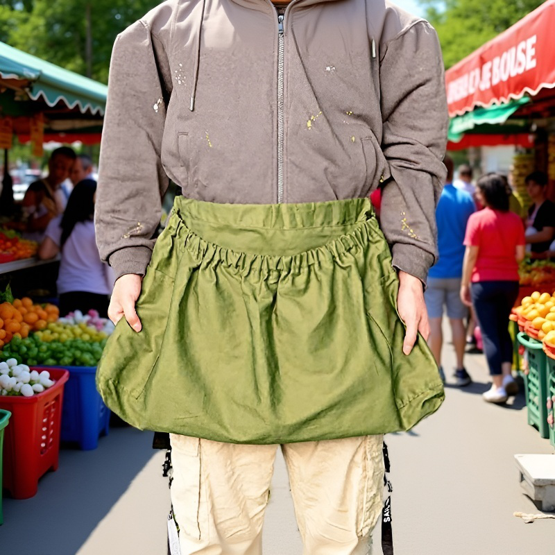  Tablier de jardin en toile robuste, grande capacité, pour désherbage et récolte
