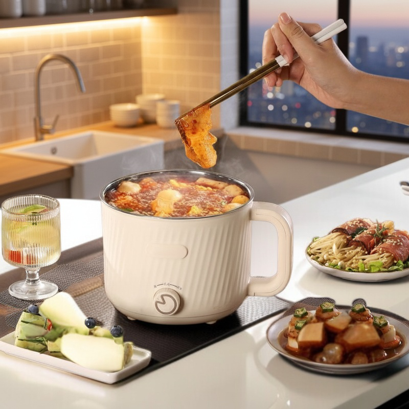 Mini hot pot électrique en acier inoxydable pour dortoir