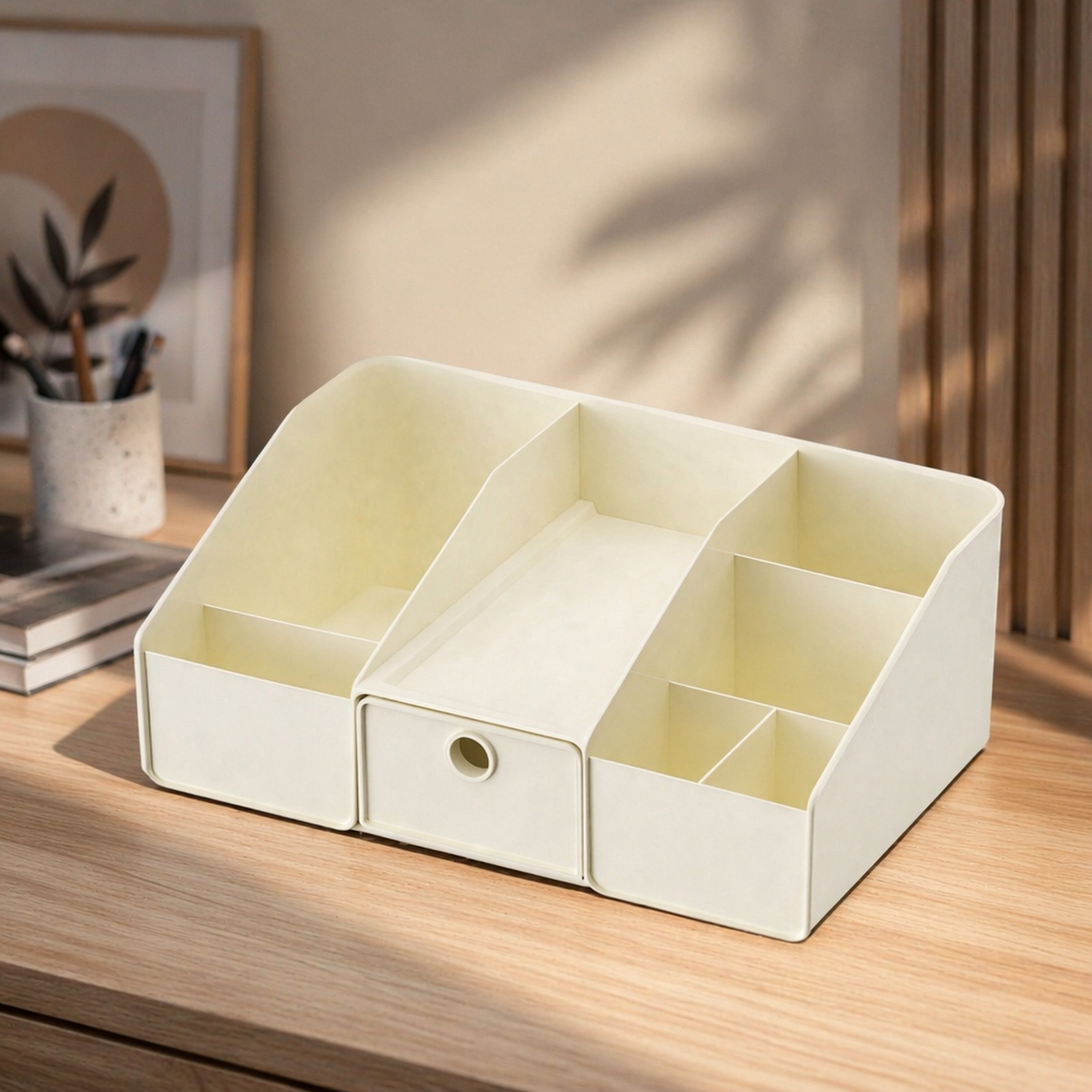 Platzsparende Aufbewahrungsbox für Kosmetikprodukte und Accessoires