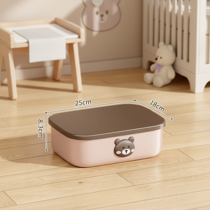 뚜껑이 있는 대용량 플라스틱 데스크탑 수납함 거실 가정용 장난감 보관함