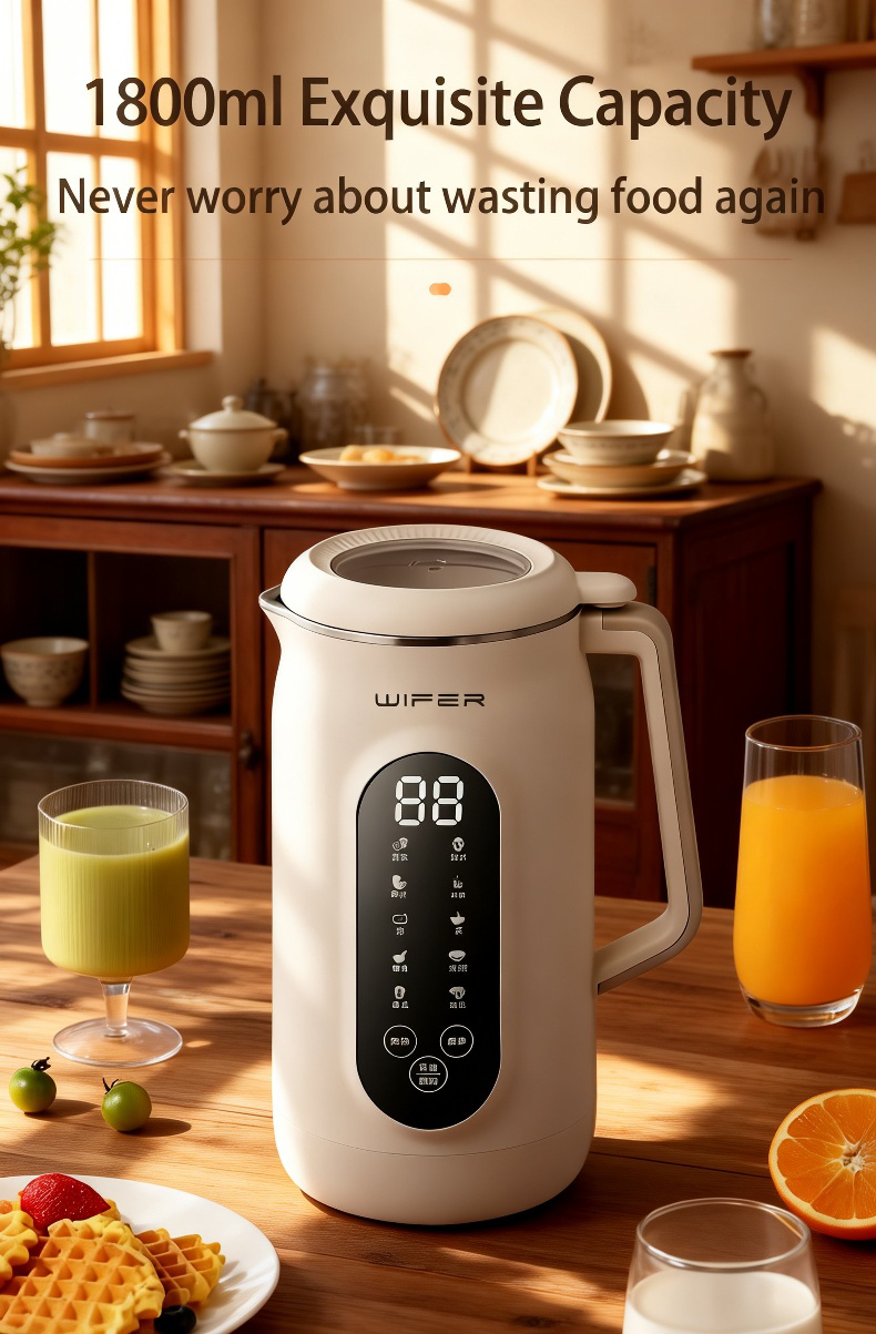 Multi-functional soymilk maker with digital display and controls