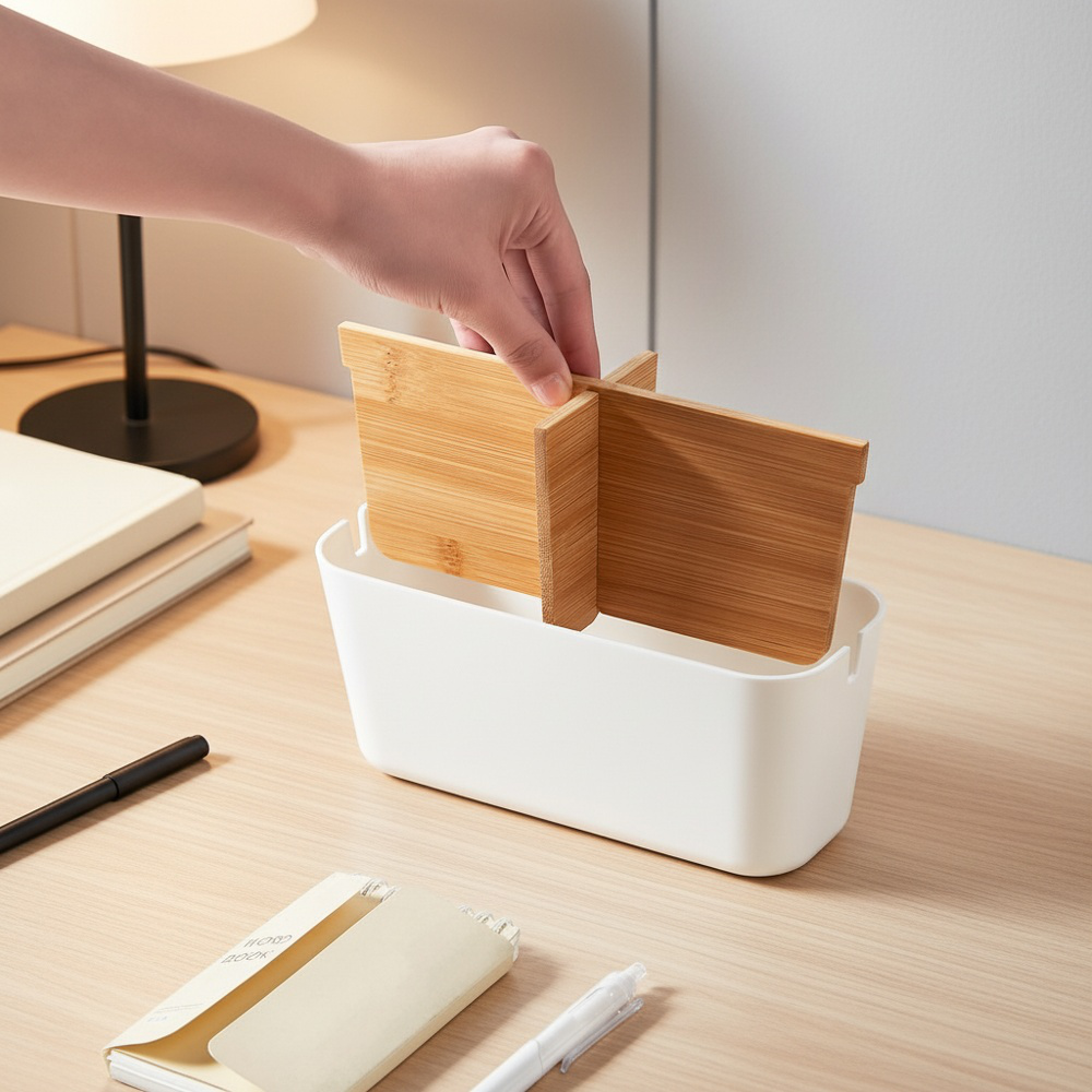 Bambus Holz Büro Organizer für Homeoffice