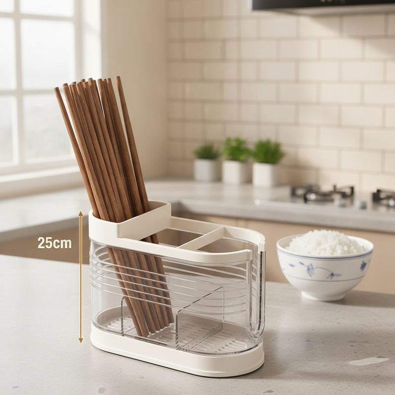 Practical and Aesthetic Kitchen Multi-Compartment Chopstick Organizer
