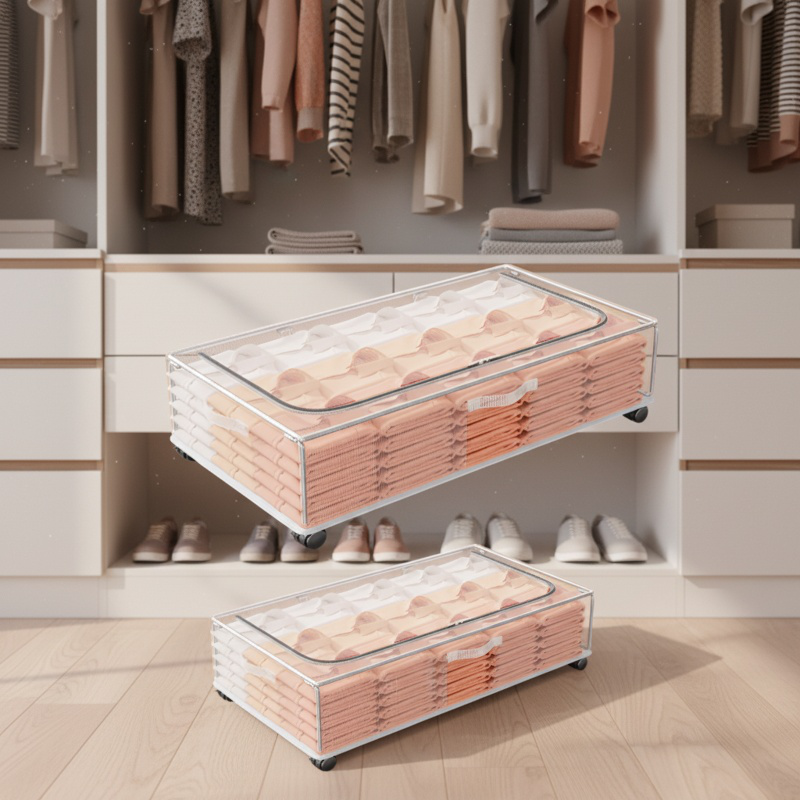 Underbed storage solution for blankets and garments