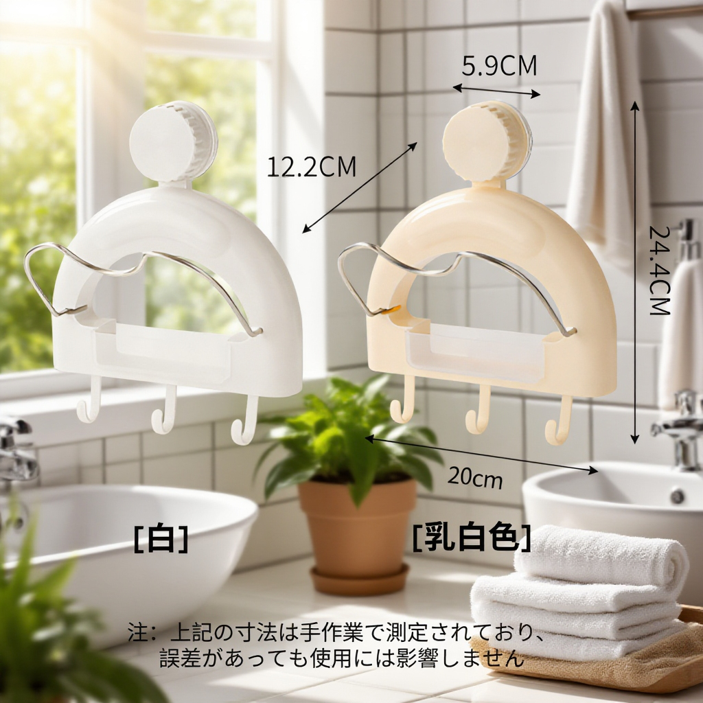 強力な吸盤付き壁掛けポット蓋ラック