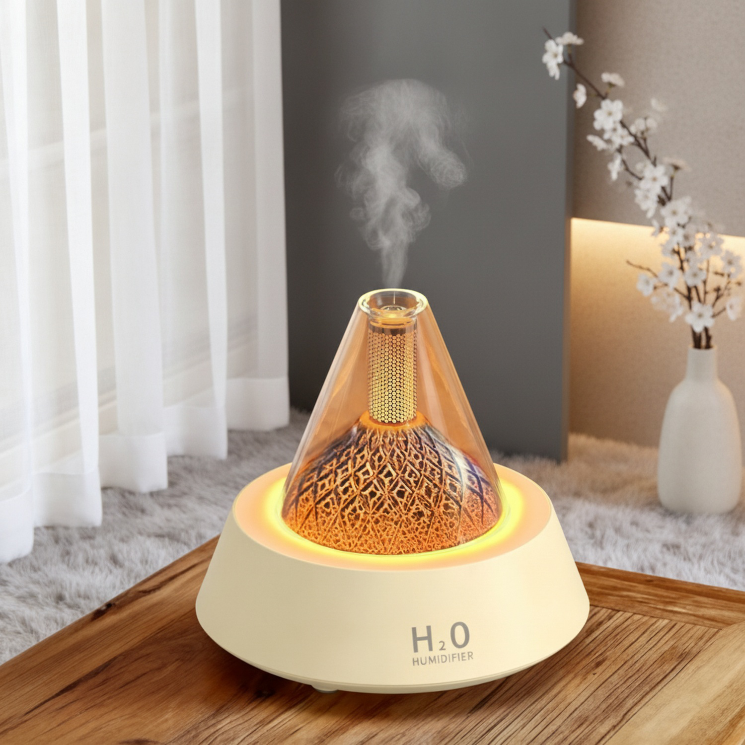Aromatizador mini volcán para el hogar, luz nocturna de ambiente, decoración de escritorio