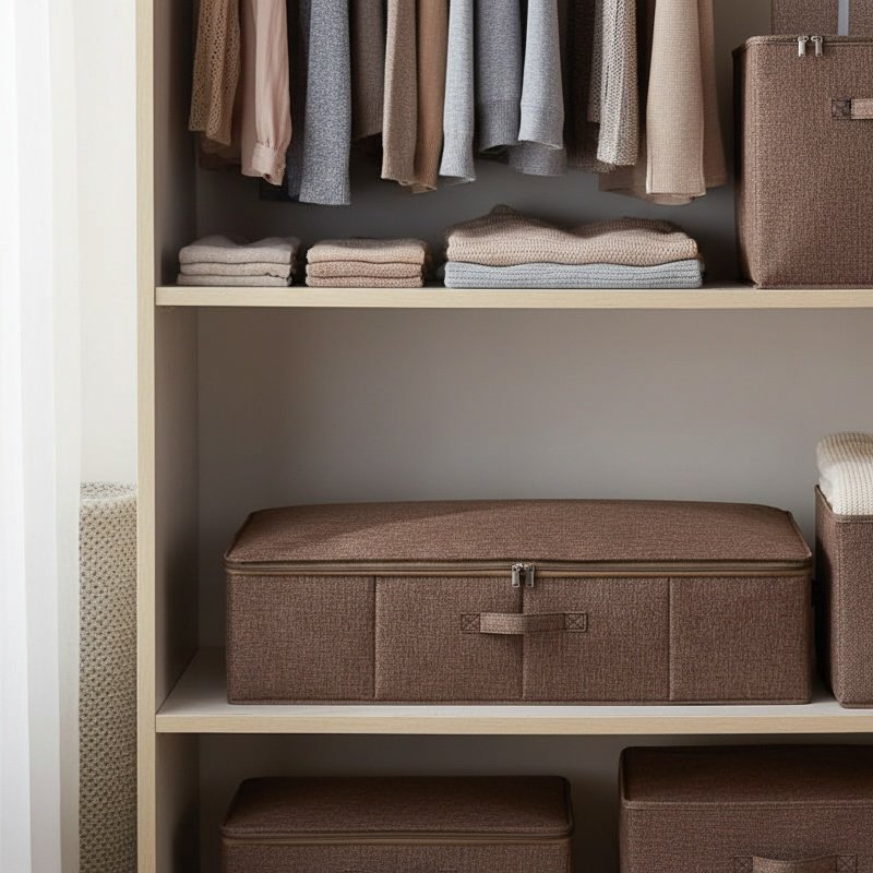 침대 밑 수납함 패브릭 접이식 투명 커버 침대 아래 이불 수납함 부직포 의류 신발 케이스