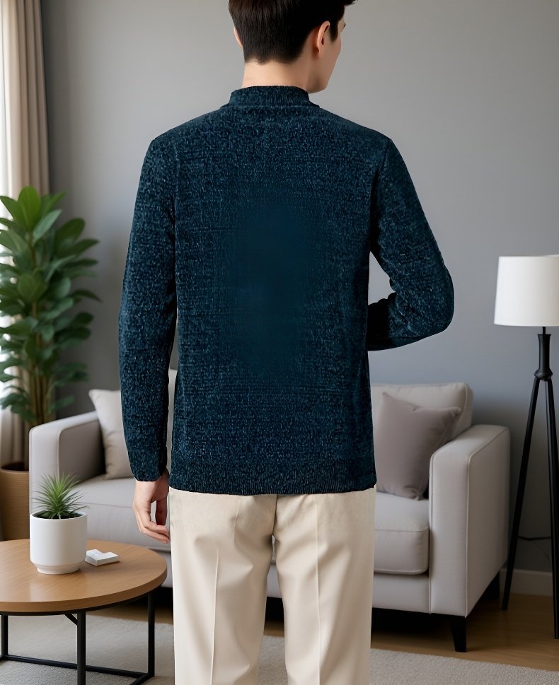 고급스러운 플러시 소재 스웨터