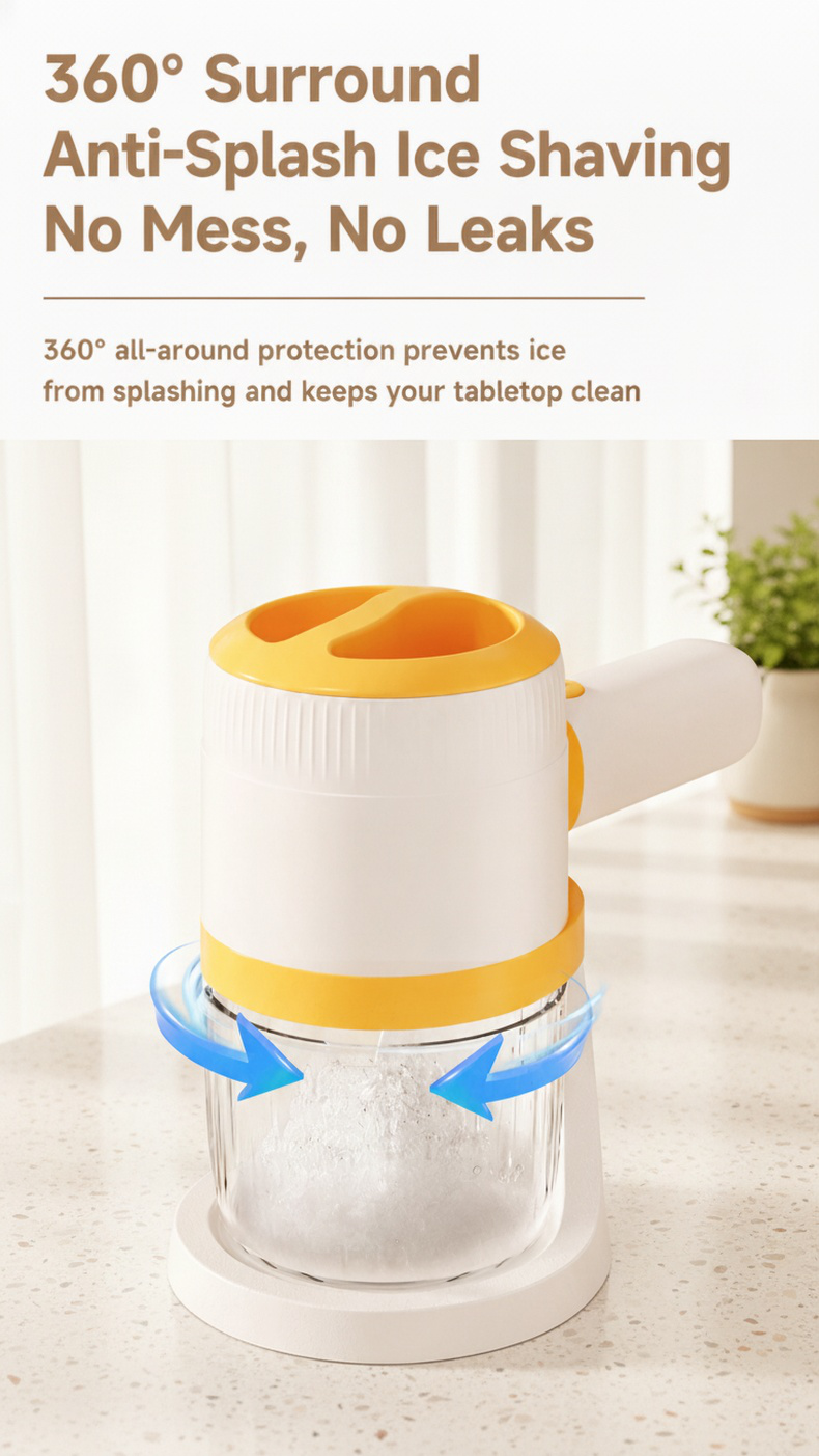 Safe and efficient ice shaver for smoothies