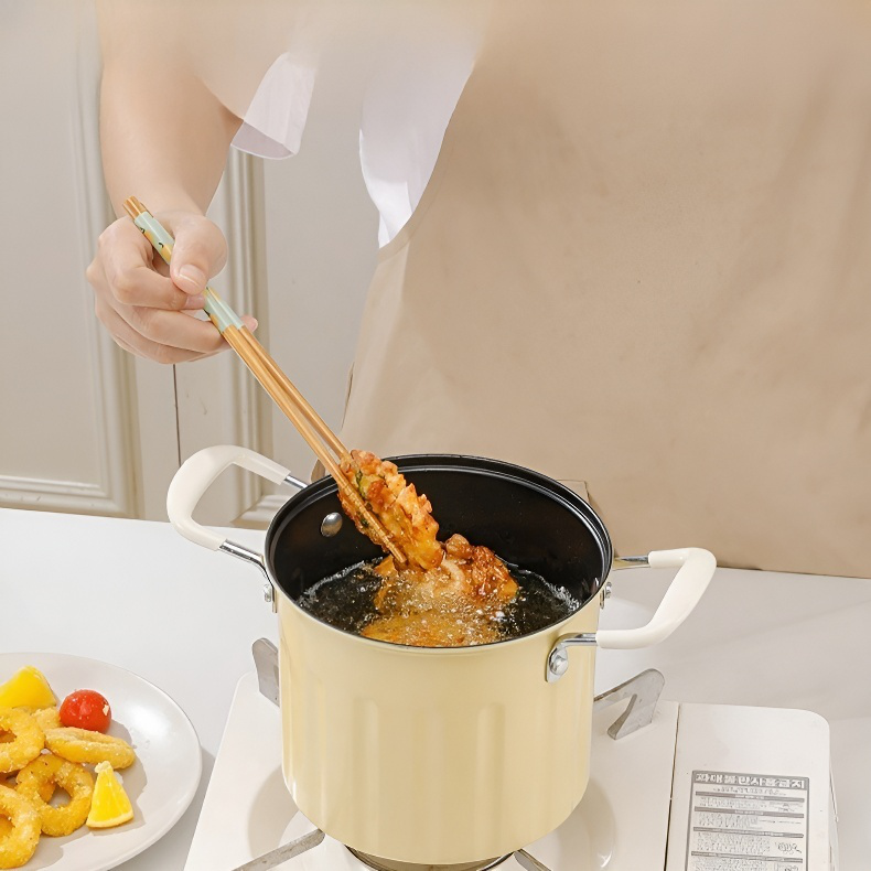 家庭用小型フライパン用バケツ ストレーナー付きアンフォラ多機能フライパン クリーマーフライヤー