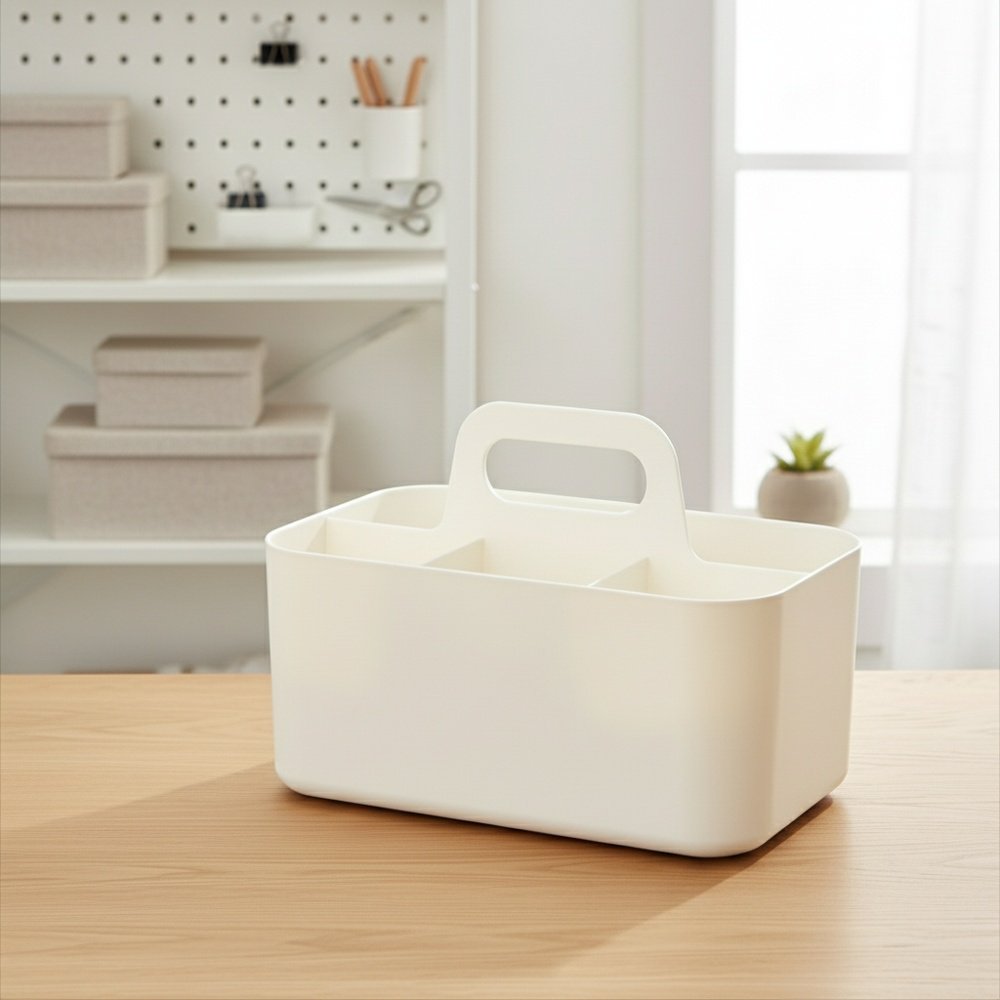 Portable Multifunctional Thickened Storage Box for Desktop Stationery and Tool Organization