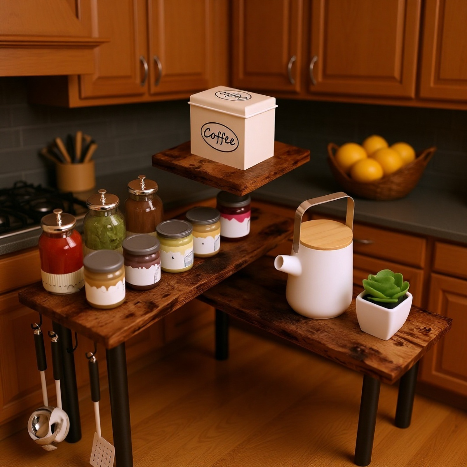 Fácil instalación del estante multifuncional en cualquier esquina