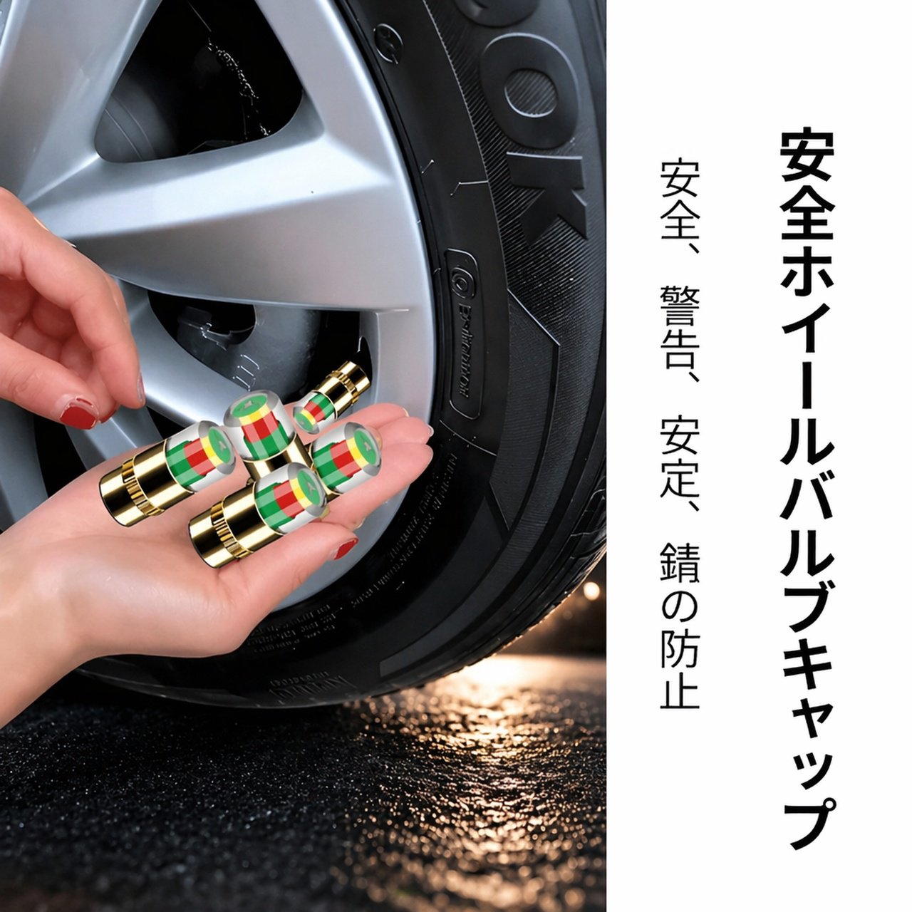 タイヤ空気圧監視キャップ用の高感度検出機能を備えた盗難防止設計