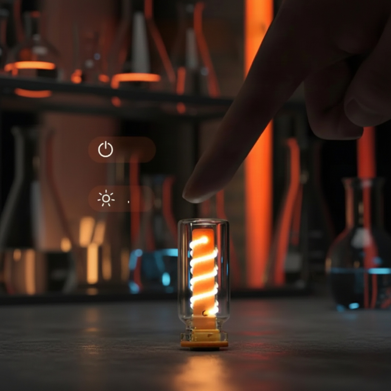 USB Desktop Ambient Decor Lamp illuminating a workspace