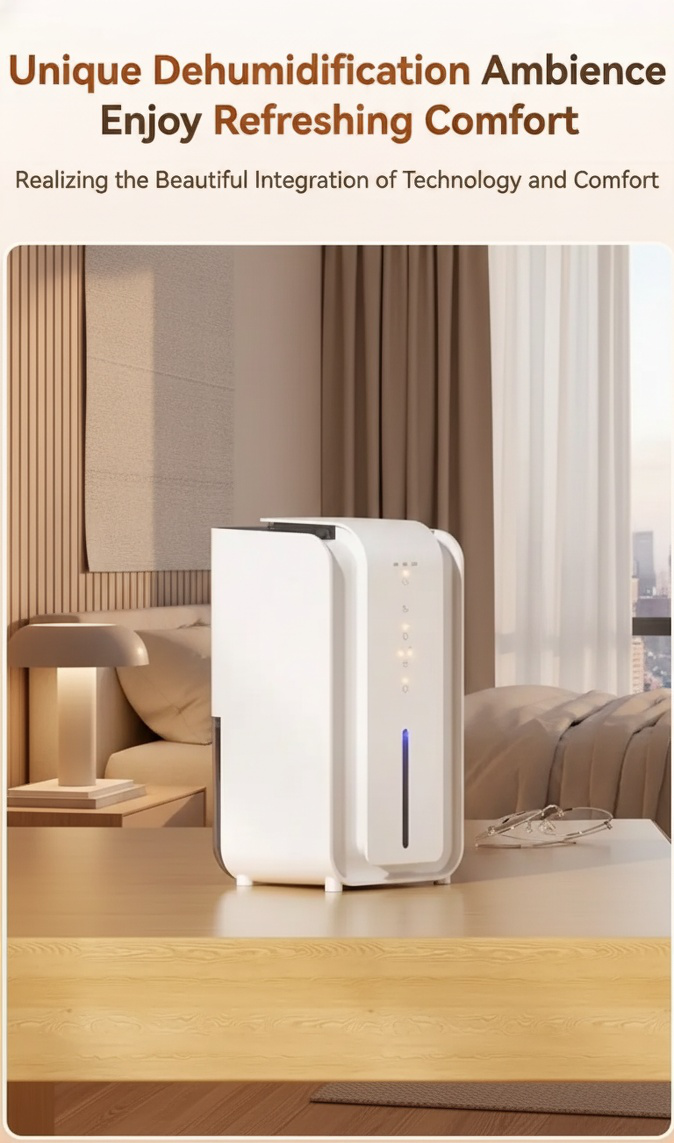 Portable dehumidifier for bathroom