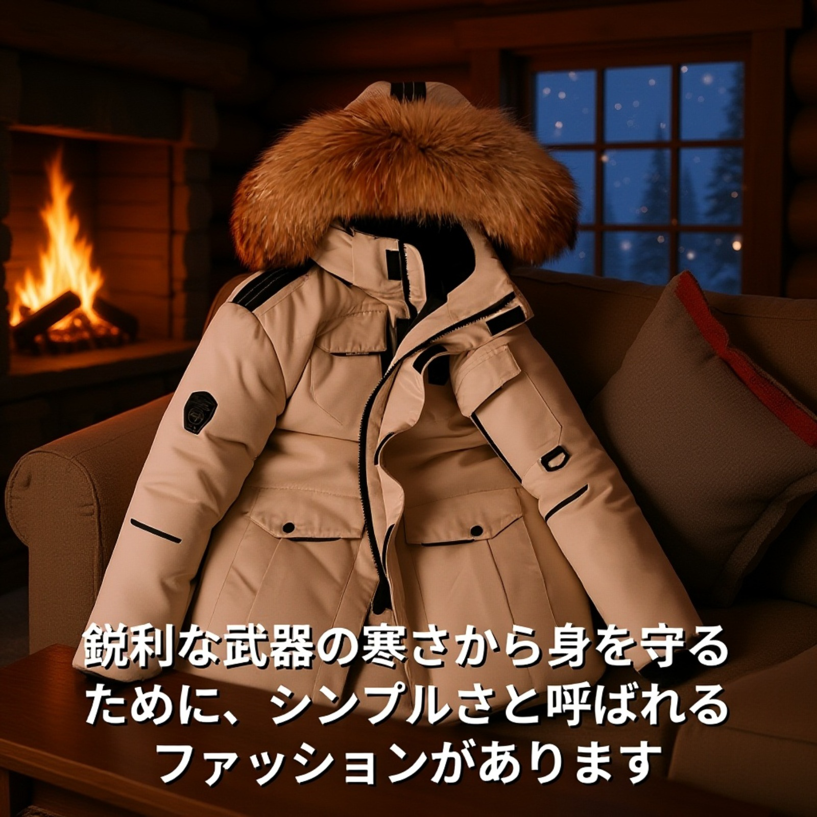 メンズ冬用厚手ショートジャケット・防寒カジュアルコート・毛襟付き