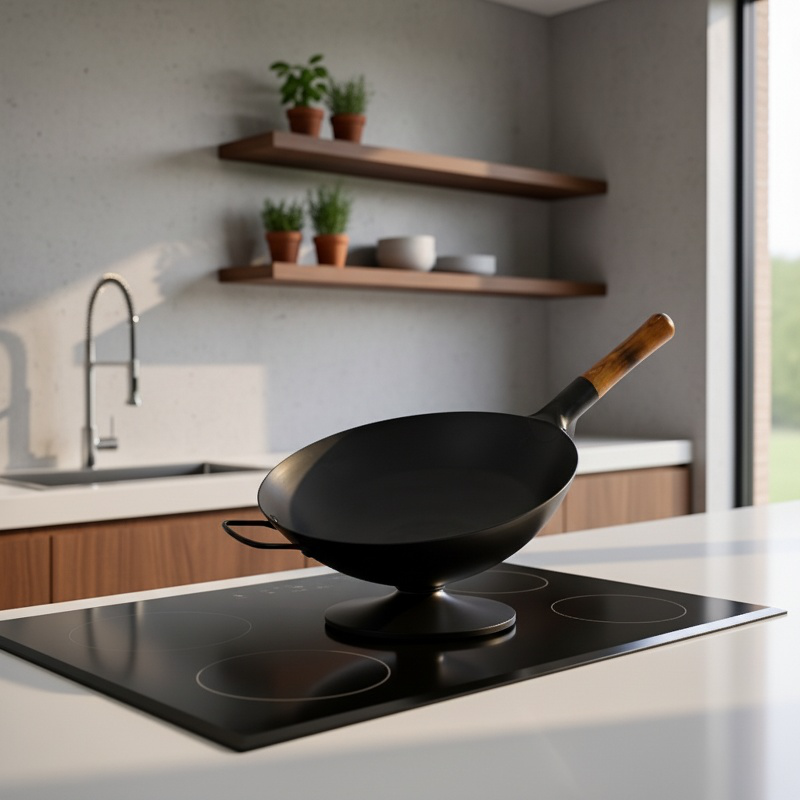 Altmodischer Wok-Topf aus Schmiedeeisen