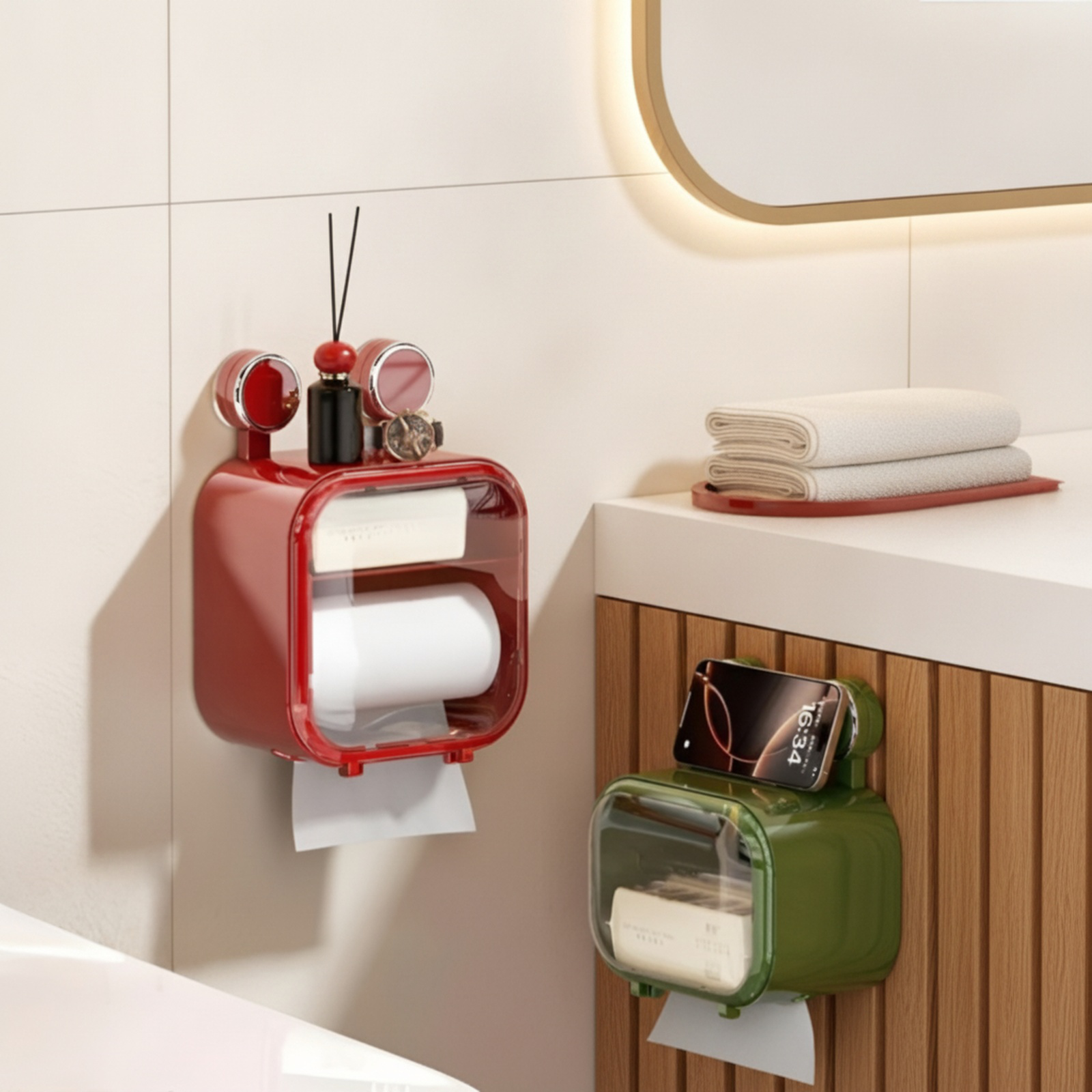 Multifunctional Wall-mounted Suction Toilet Paper Holder