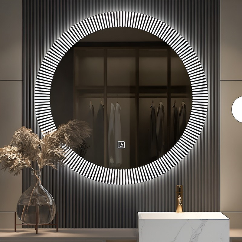 ผนังกระจกสมาร์ทนำแสงห้องน้ำแต่งหน้าด้วยแสงแขวนผนัง