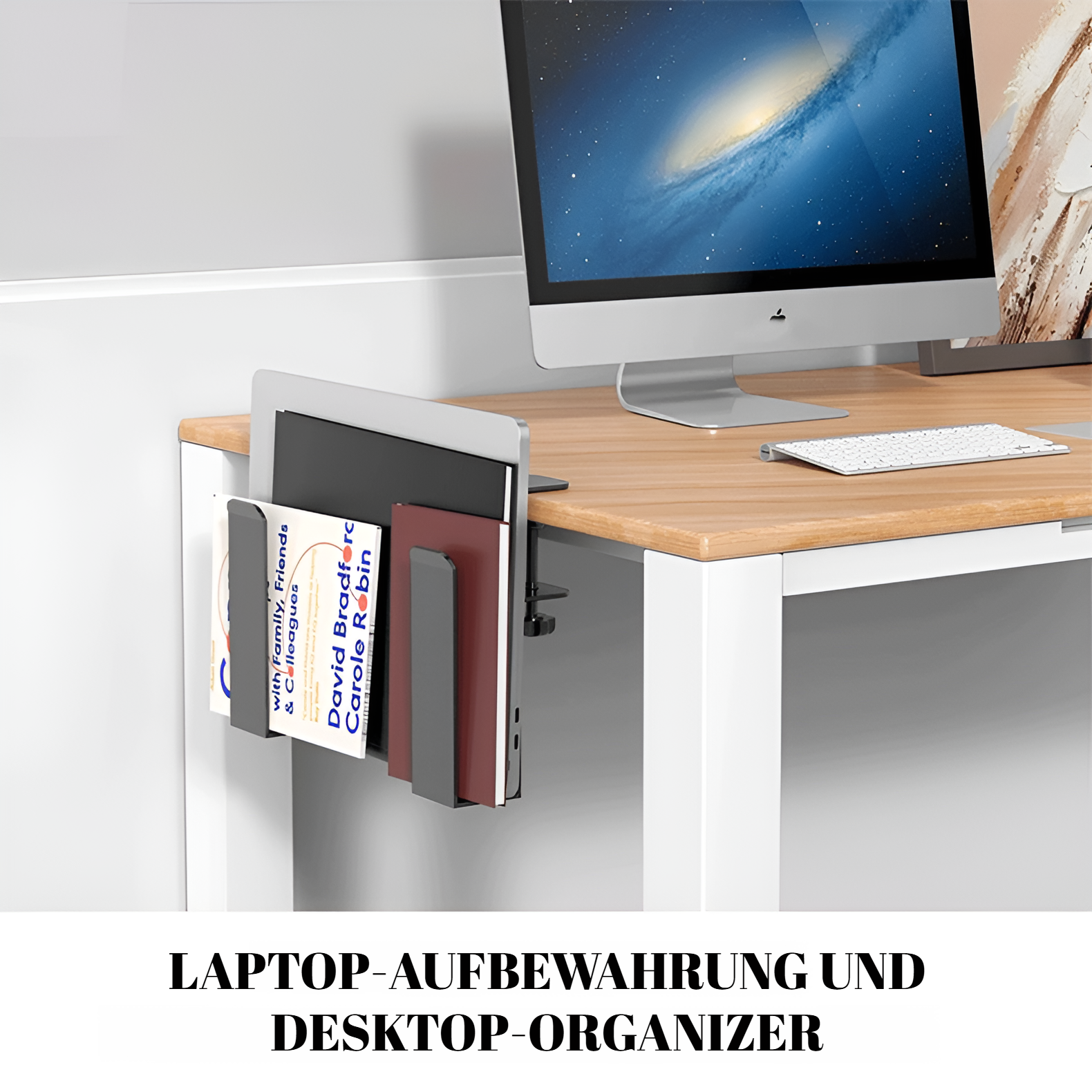 Verstellbarer seitlicher Laptopständer für den Schreibtisch, ohne Durchschlagfunktion, seitlicher Ta